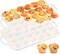 2-Pack Mini Silicone Muffin Pans, 24-Cup Nonstick with Metal Frame & Handles (Cream)